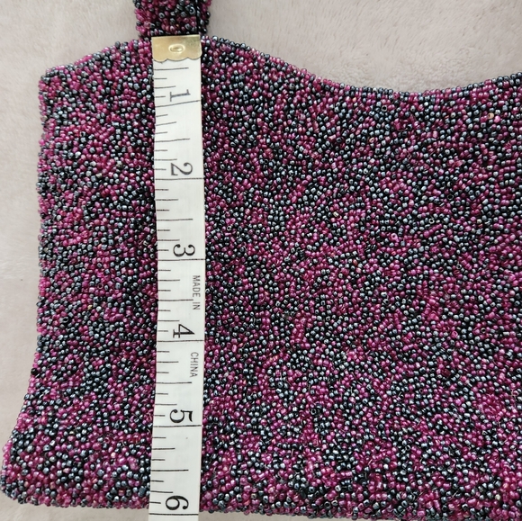 Purple Moyna purple beaded purse - Picture 8 of 10